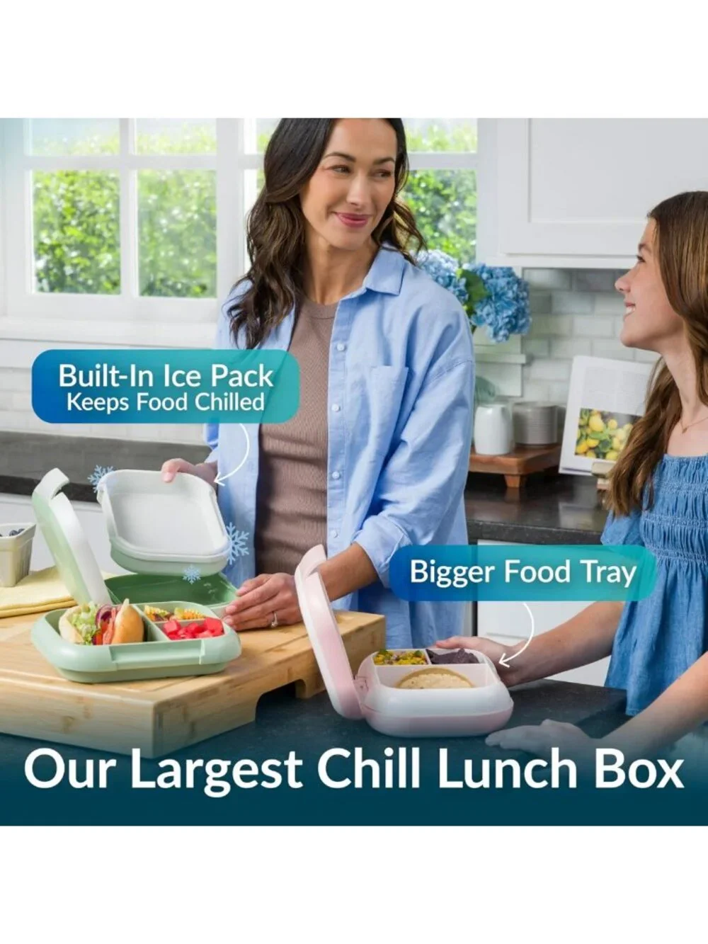 Leak-Proof XL Bento Lunch Box - 3 or 4 Compartment, Perfect for Meal Prep